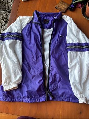 VTG 90s Nike Windbreaker Jacket  L Purple/Black/White Full Zip Perfect Condition